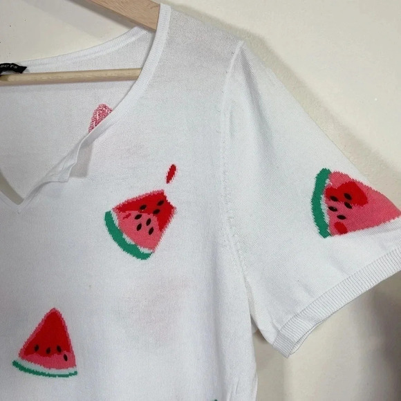 TALBOTS | BEADED WATERMELON SHORT SLEEVE TEE - Picture 6 of 13